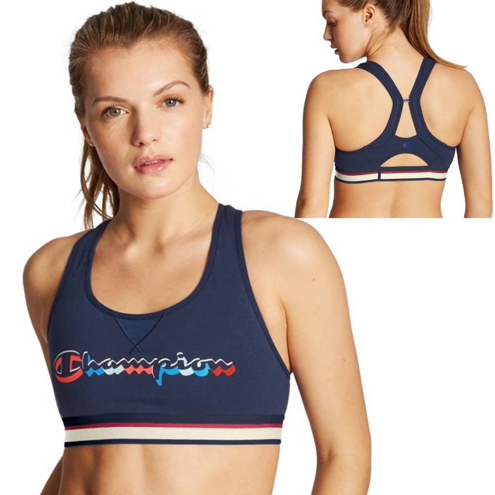 NWT Champion The Authentic Script Logo Sports Bra
